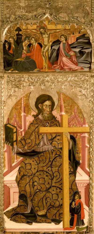 St. Philip and a Donor Surmounted by the Crucifixion by Master of Retascón